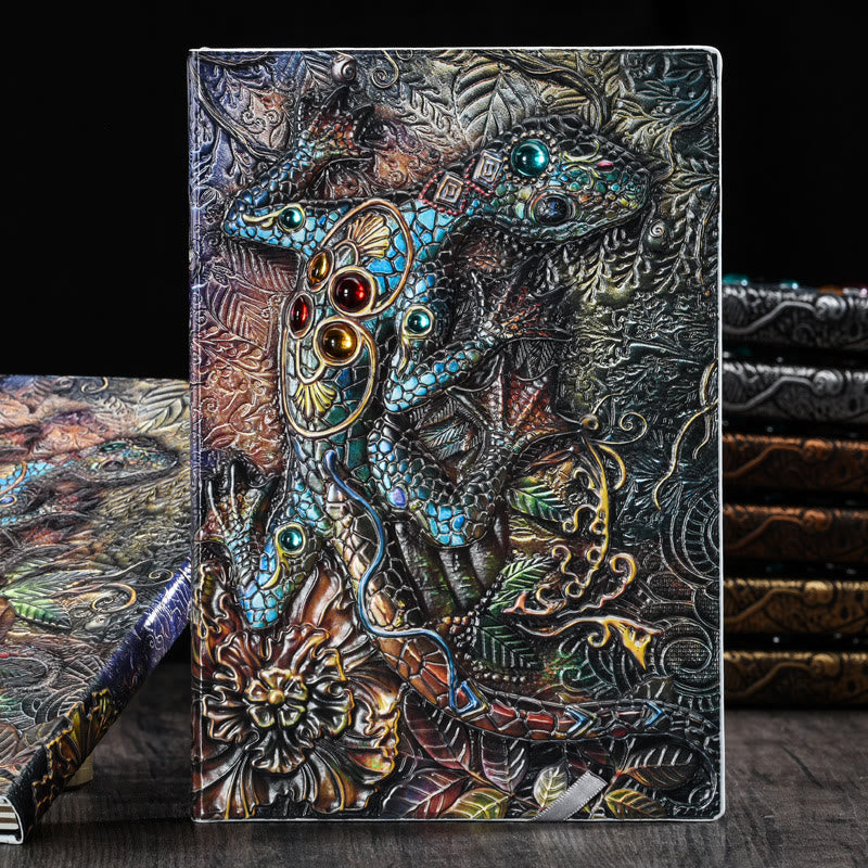 WorldNorse Notizbuch mit Eidechsen- und Gecko-Prägung