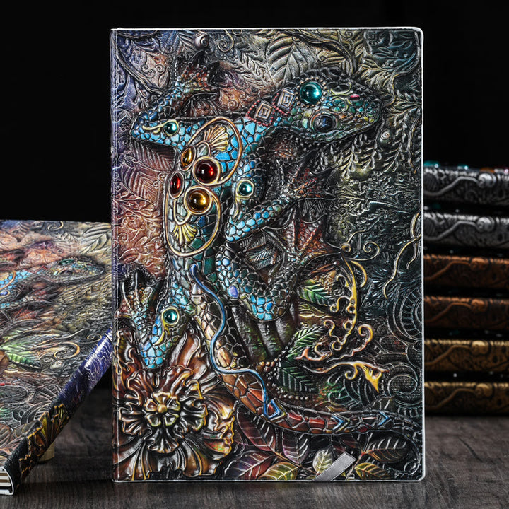 WorldNorse Notizbuch mit Eidechsen- und Gecko-Prägung