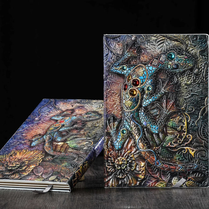 WorldNorse Notizbuch mit Eidechsen- und Gecko-Prägung