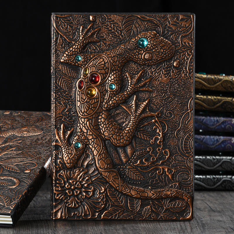 WorldNorse Notizbuch mit Eidechsen- und Gecko-Prägung