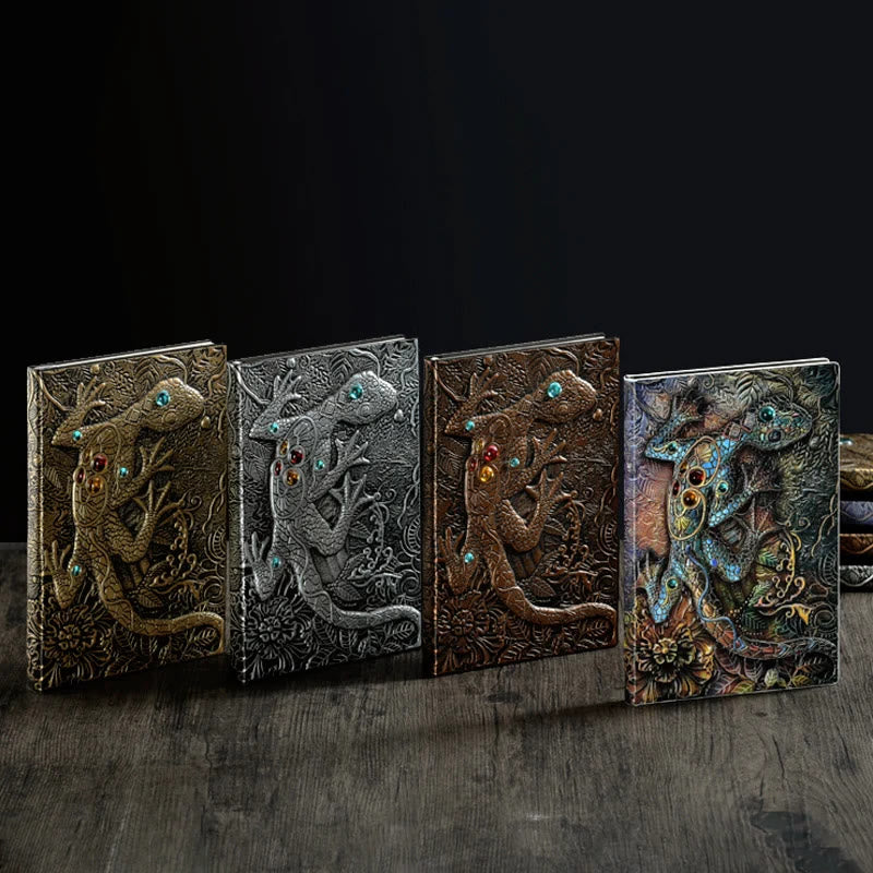 WorldNorse Notizbuch mit Eidechsen- und Gecko-Prägung