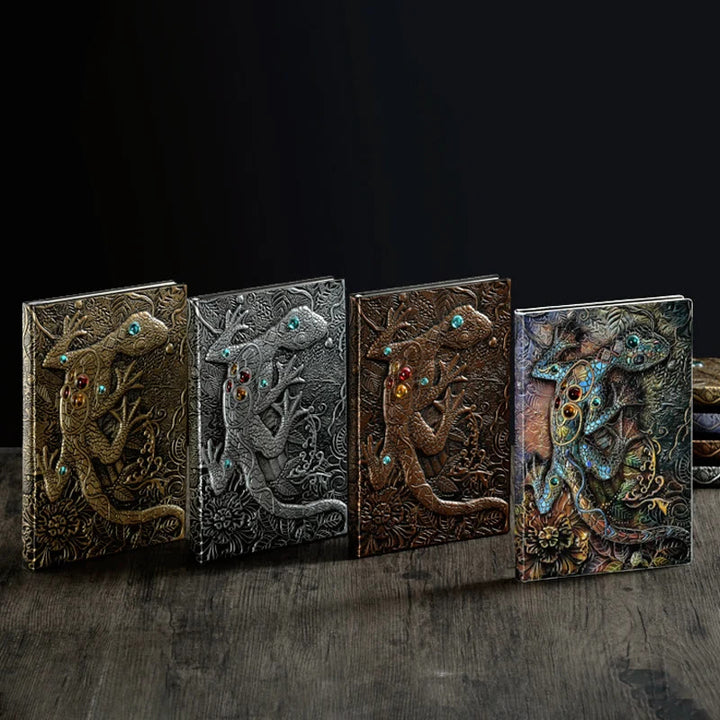 WorldNorse Notizbuch mit Eidechsen- und Gecko-Prägung