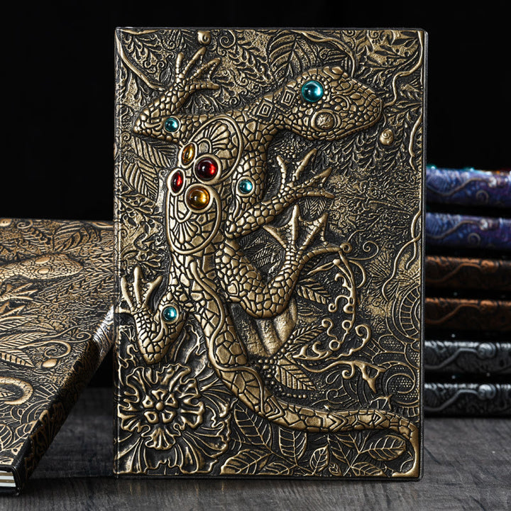 WorldNorse Notizbuch mit Eidechsen- und Gecko-Prägung