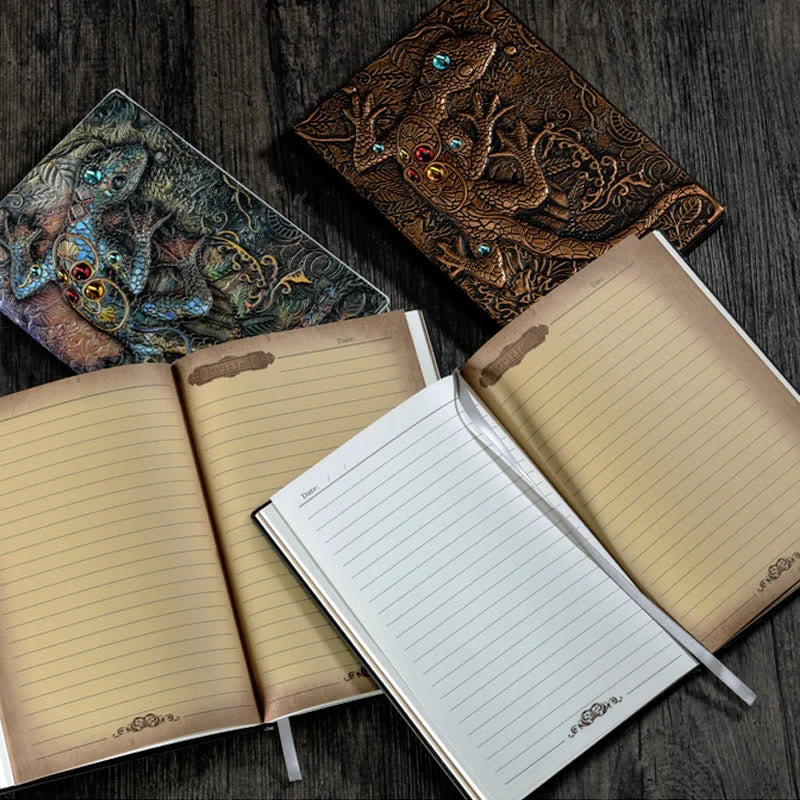 WorldNorse Notizbuch mit Eidechsen- und Gecko-Prägung