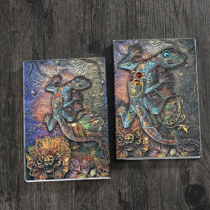 WorldNorse Notizbuch mit Eidechsen- und Gecko-Prägung