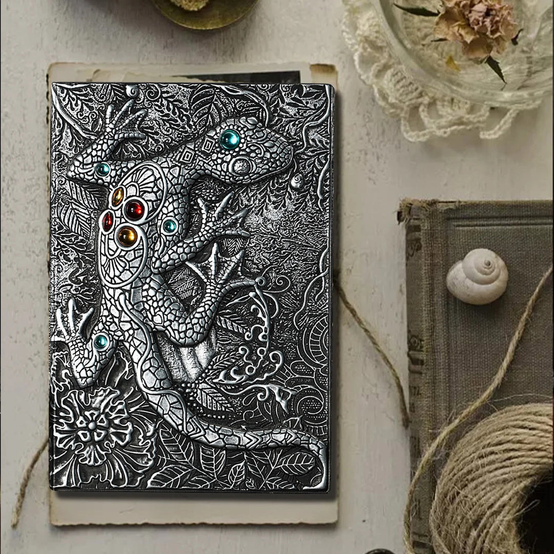 WorldNorse Notizbuch mit Eidechsen- und Gecko-Prägung