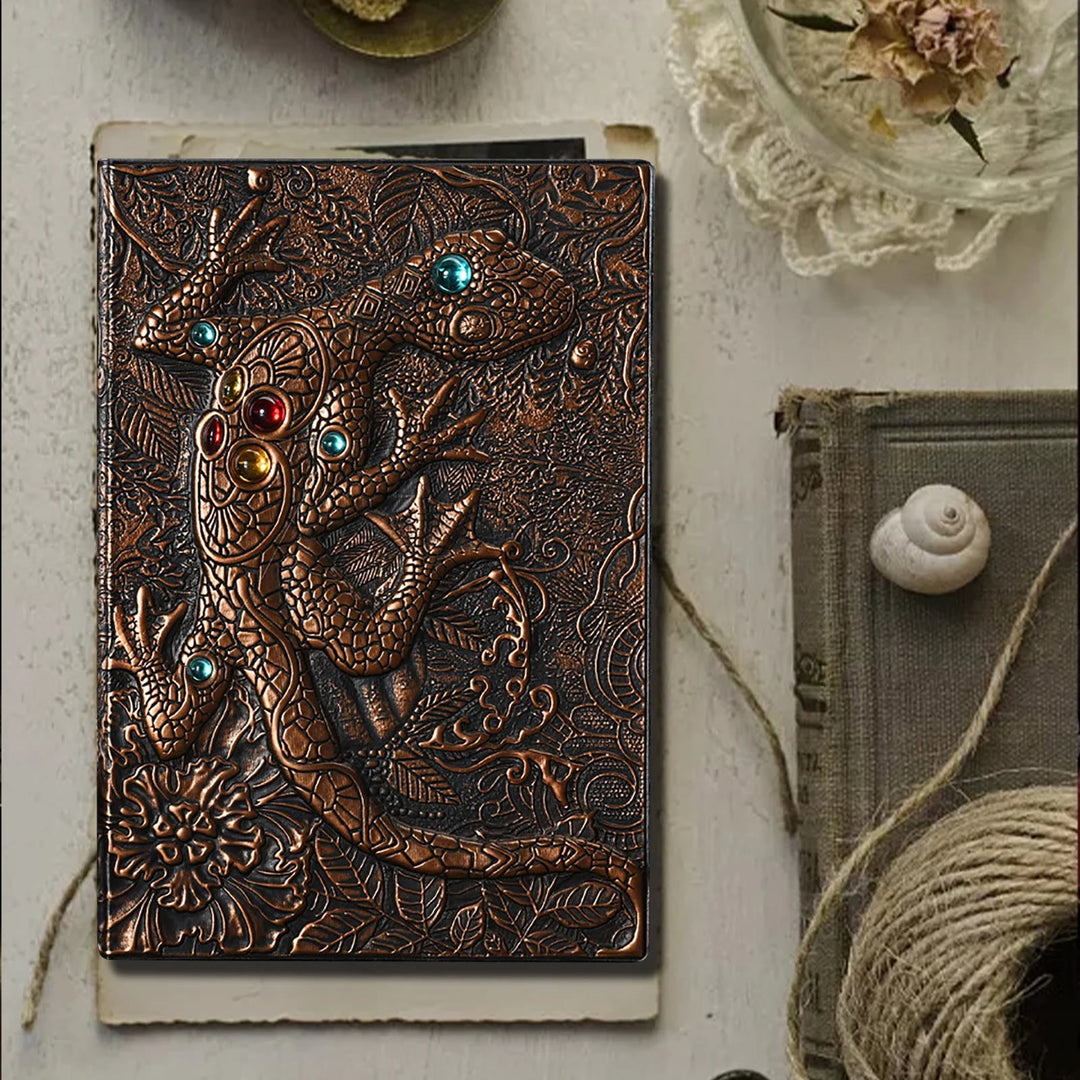 WorldNorse Notizbuch mit Eidechsen- und Gecko-Prägung