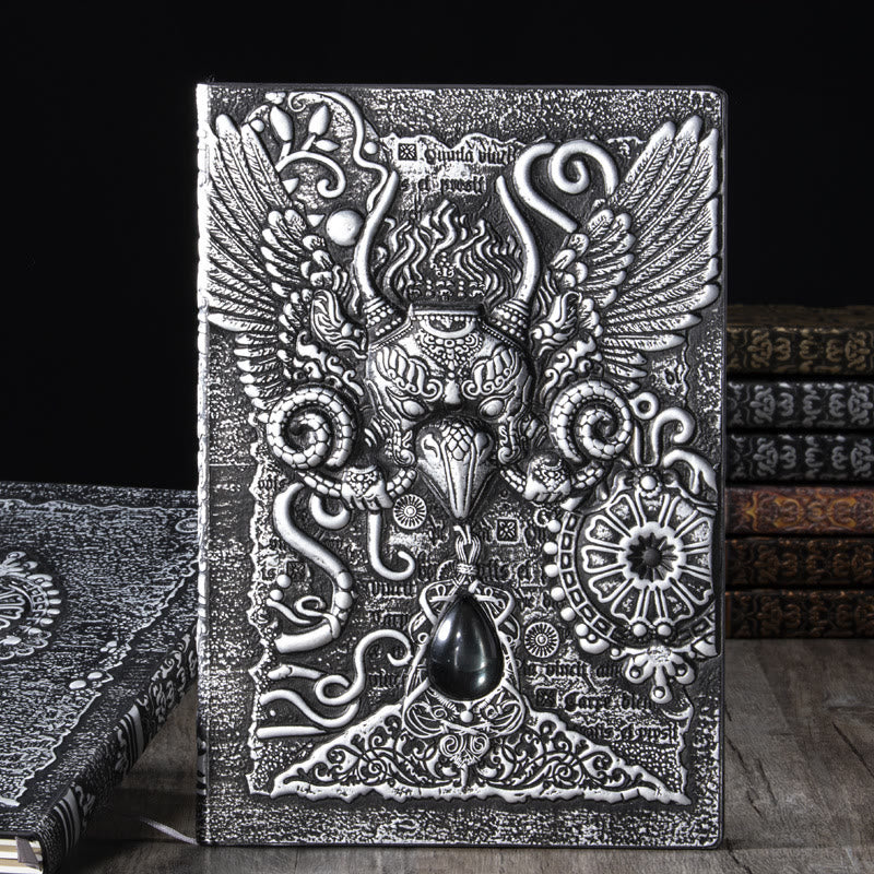 WorldNorse Notizbuch mit geprägtem Adler-Ledereinband