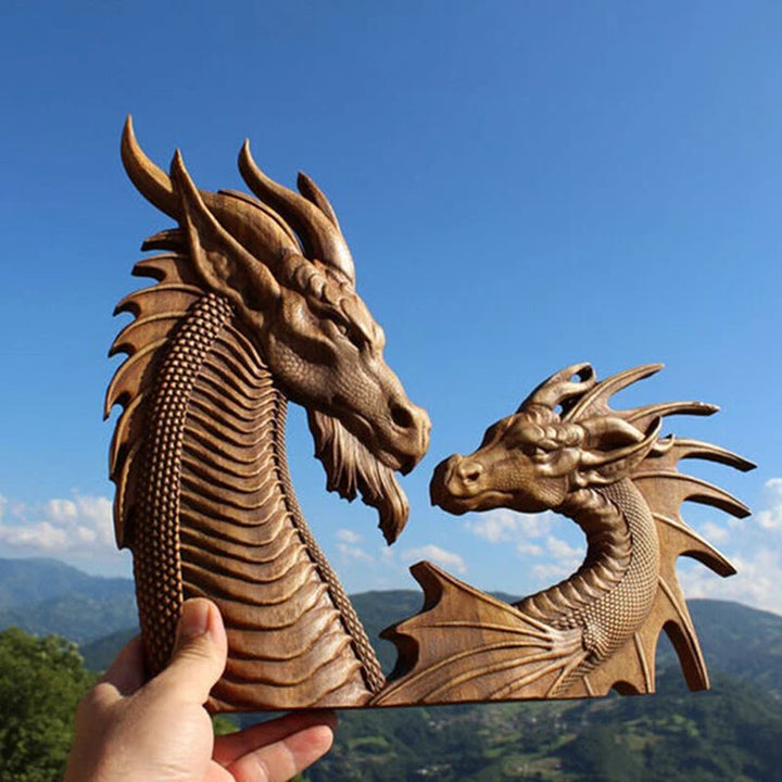 WorldNorse Wanddekoration aus Kunstharz mit Nordischer Drache und Wikingermotiv
