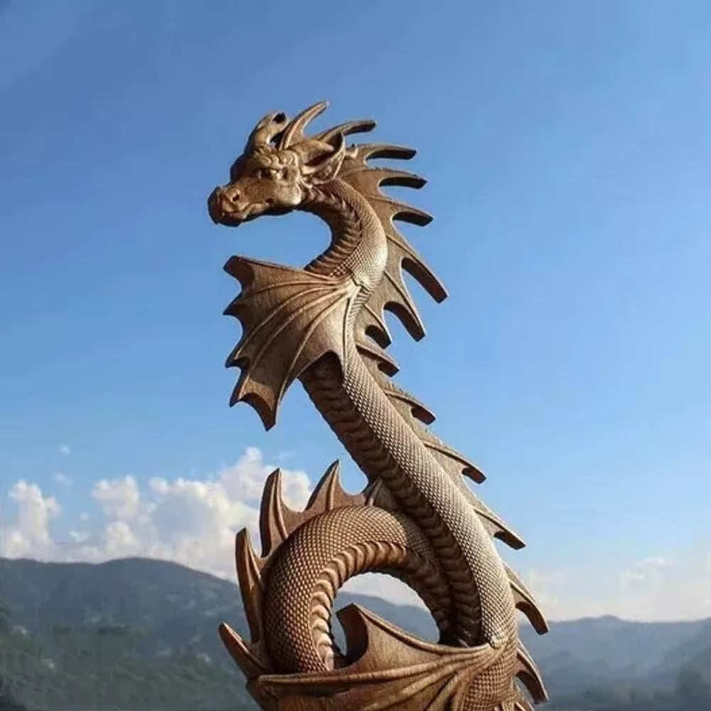 WorldNorse Wanddekoration aus Kunstharz mit Nordischer Drache und Wikingermotiv