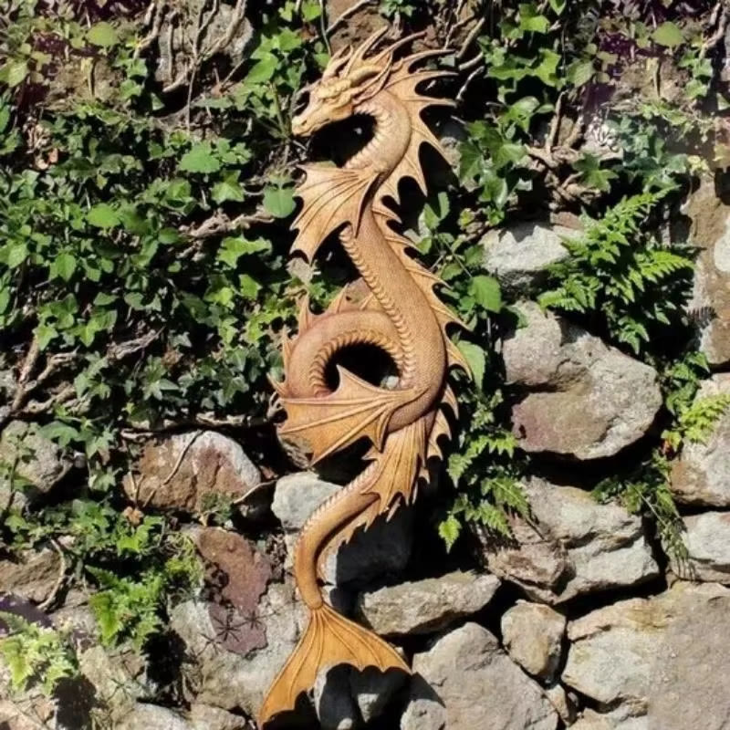 WorldNorse Wanddekoration aus Kunstharz mit Nordischer Drache und Wikingermotiv
