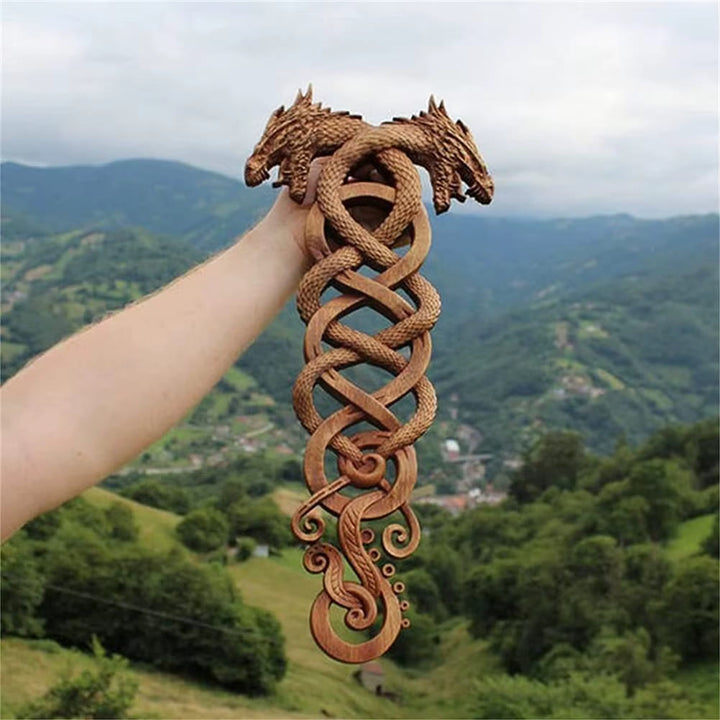 WorldNorse Wanddekoration aus Kunstharz mit Nordischer Drache und Wikingermotiv