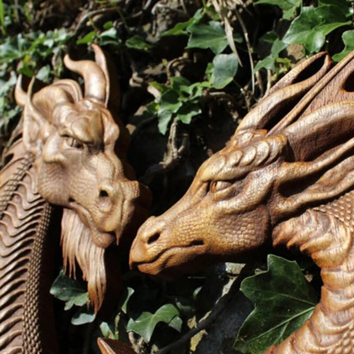 WorldNorse Wanddekoration aus Kunstharz mit Nordischer Drache und Wikingermotiv