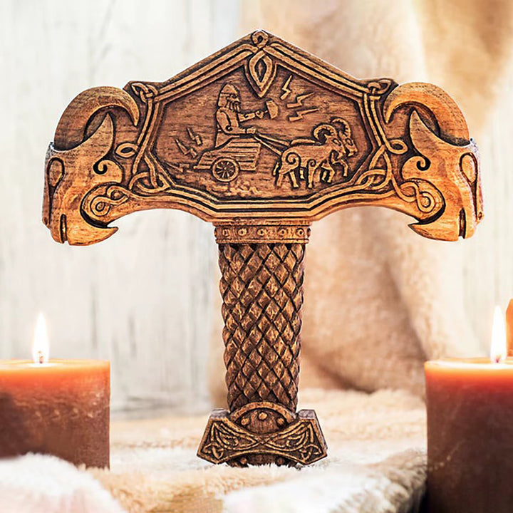 WorldNorse Viking Thor Hammer Mjölnir Harzskulptur
