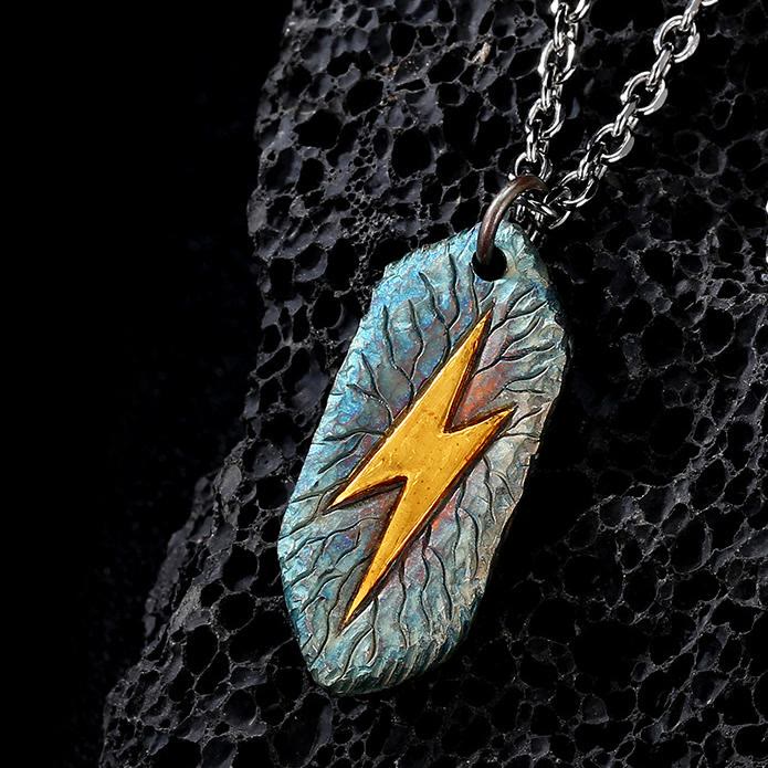 WorldNorse Lightning Strahlen des Blitz-Emblems Halskette