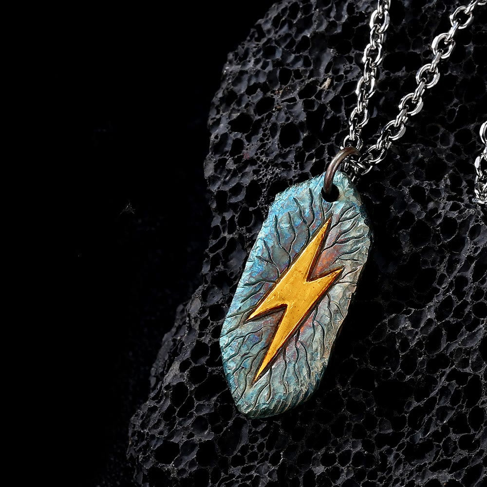 WorldNorse Lightning Strahlen des Blitz-Emblems Halskette