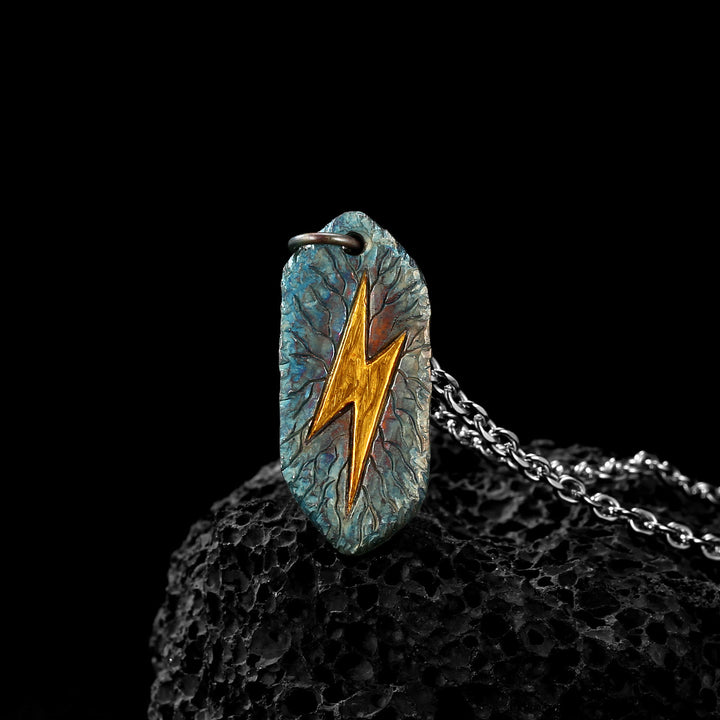 WorldNorse Lightning Strahlen des Blitz-Emblems Halskette