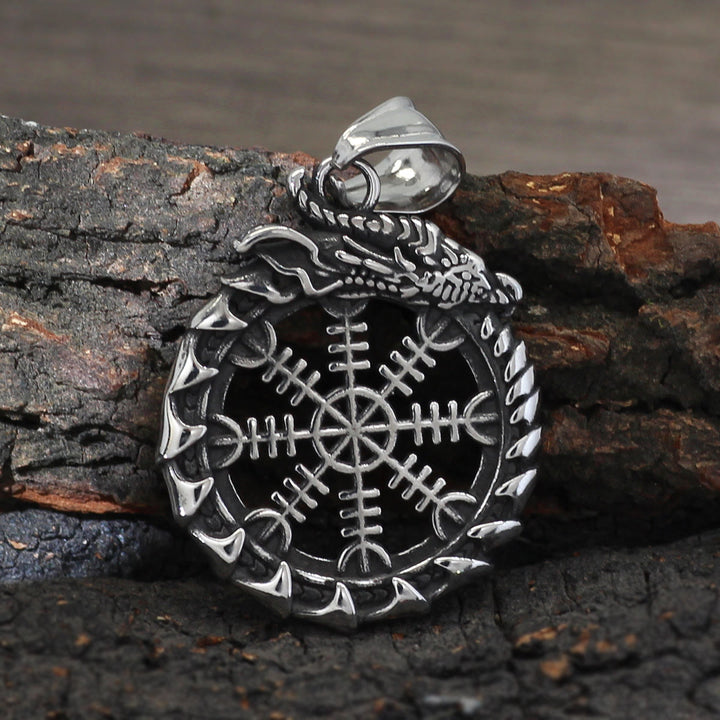 WorldNorse Nordischer Drache der Helm der Ehrfurcht Halskette