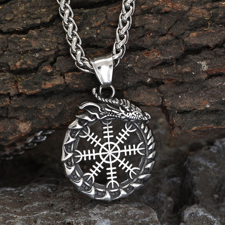 WorldNorse Nordischer Drache der Helm der Ehrfurcht Halskette