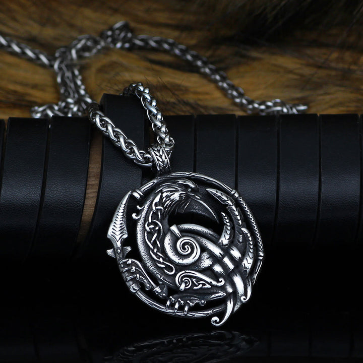 WorldNorse Vintage Halskette mit Keltischer Knoten Raven
