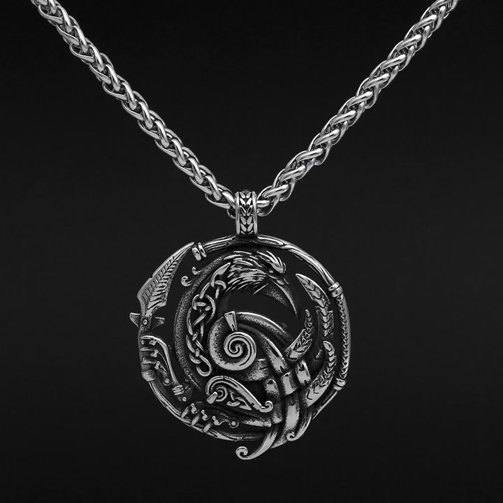 WorldNorse Vintage Halskette mit Keltischer Knoten Raven