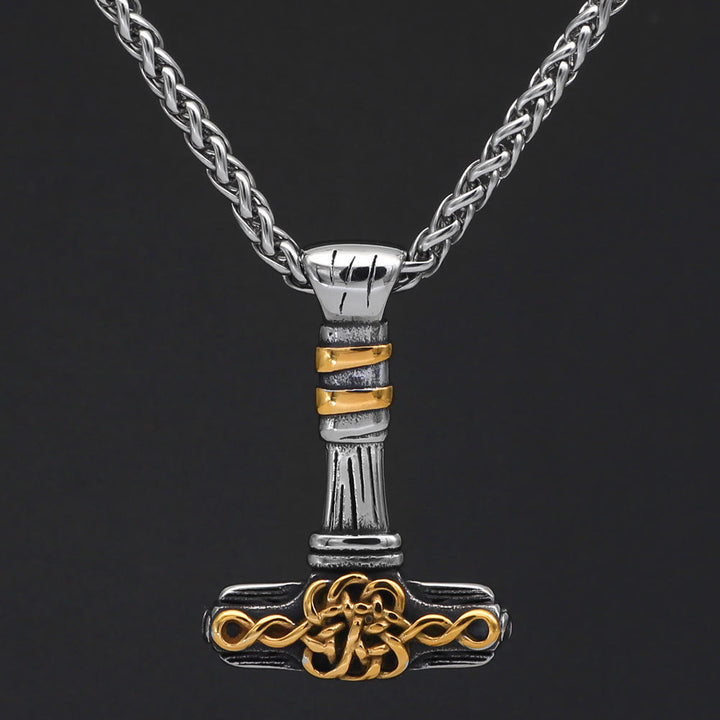 WorldNorse Thors Hammer Goldene Rune Halskette