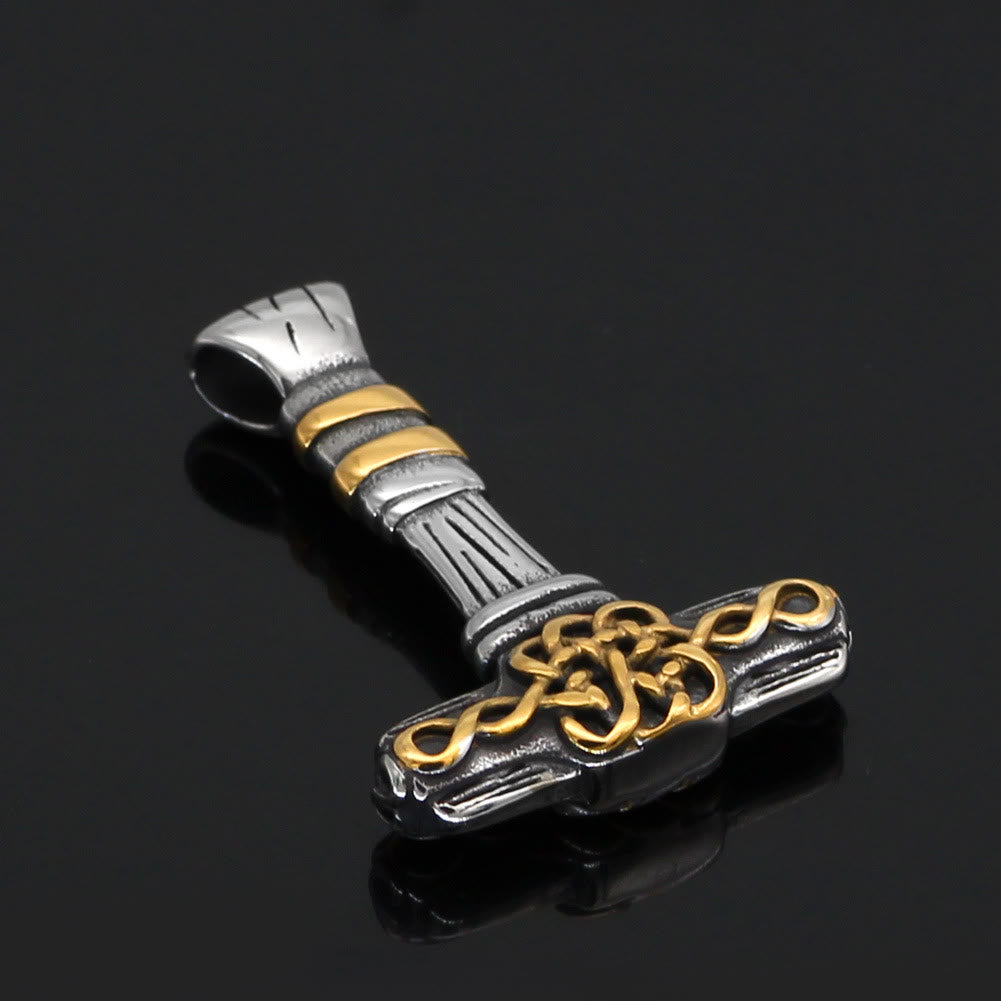 WorldNorse Thors Hammer Goldene Rune Halskette