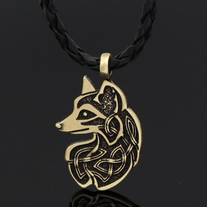 WorldNorse Celtic Wolf Head Statement Halskette