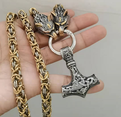 WorldNorse Wolf -Mjölnir-Halskette