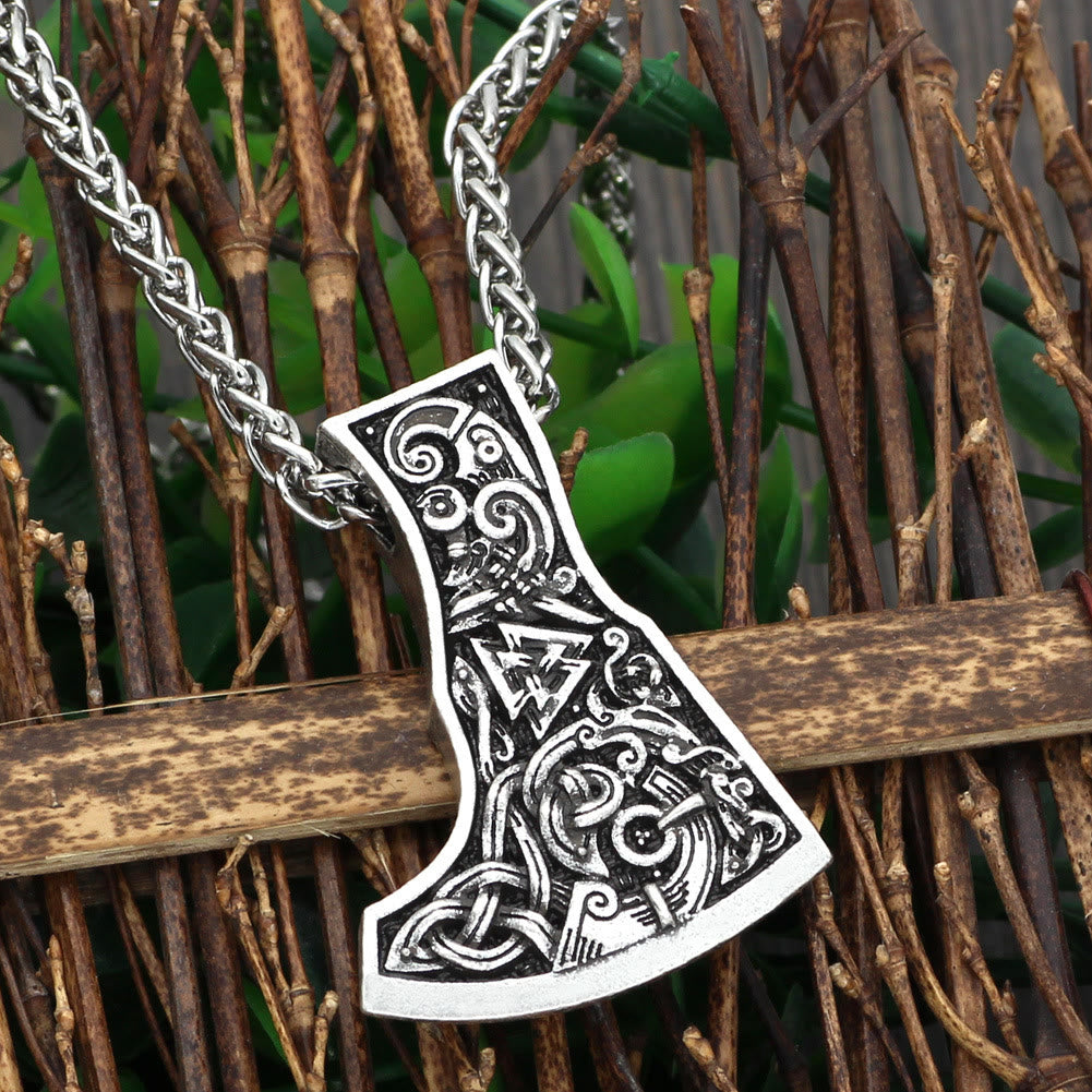 WorldNorse Odins Valknut Wikinger Axt Halskette