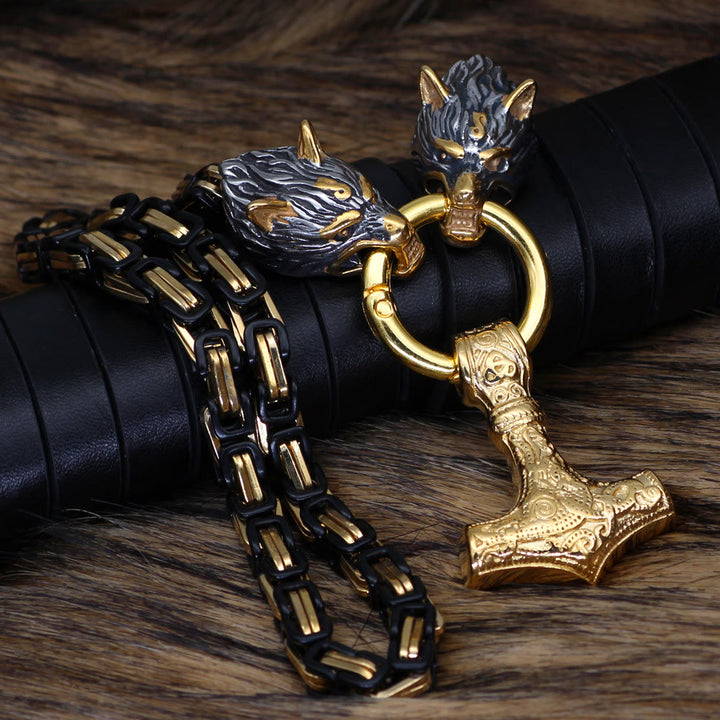 WorldNorse Wolf -Mjölnir- Rune Halskette