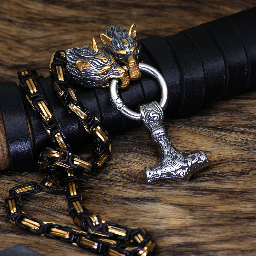 WorldNorse Wolf -Mjölnir- Rune Halskette