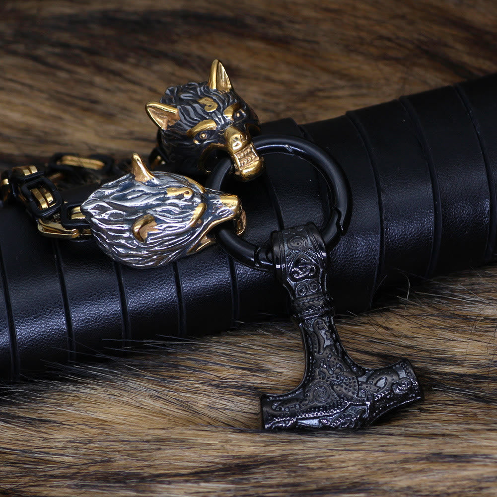 WorldNorse Wolf -Mjölnir- Rune Halskette