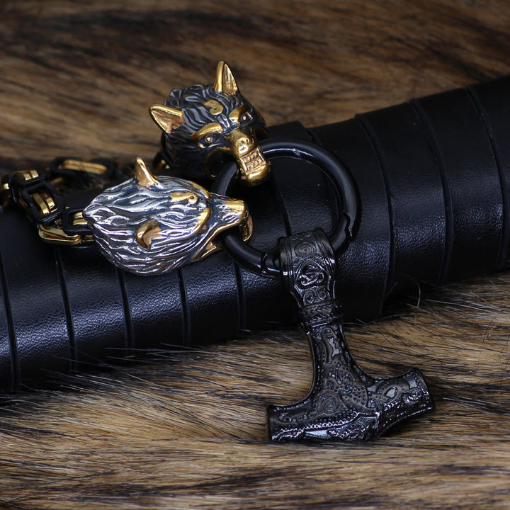 WorldNorse Wolf -Mjölnir- Rune Halskette