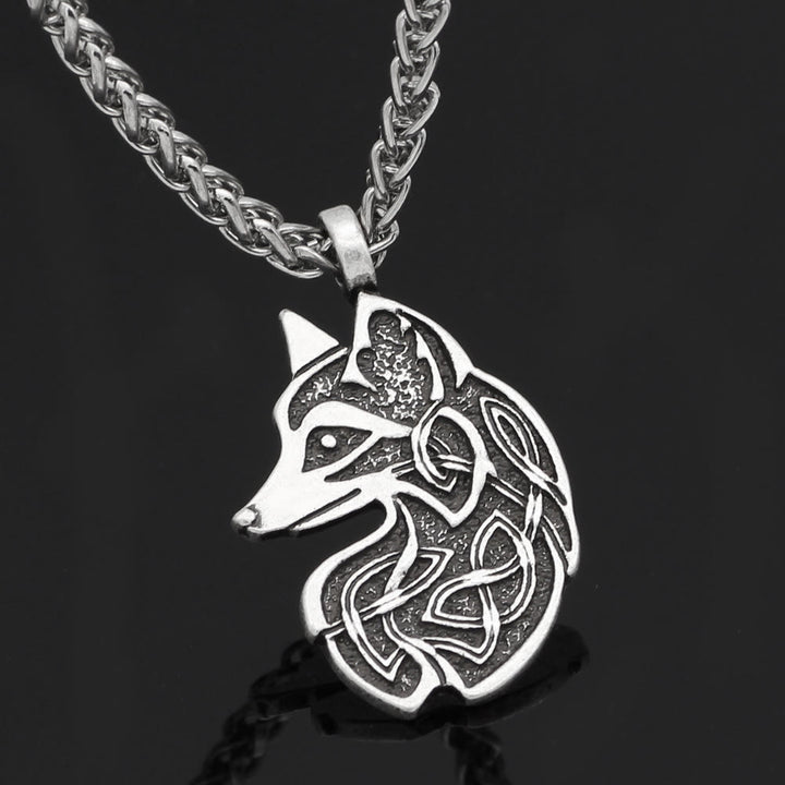 WorldNorse Celtic Wolf Head Statement Halskette