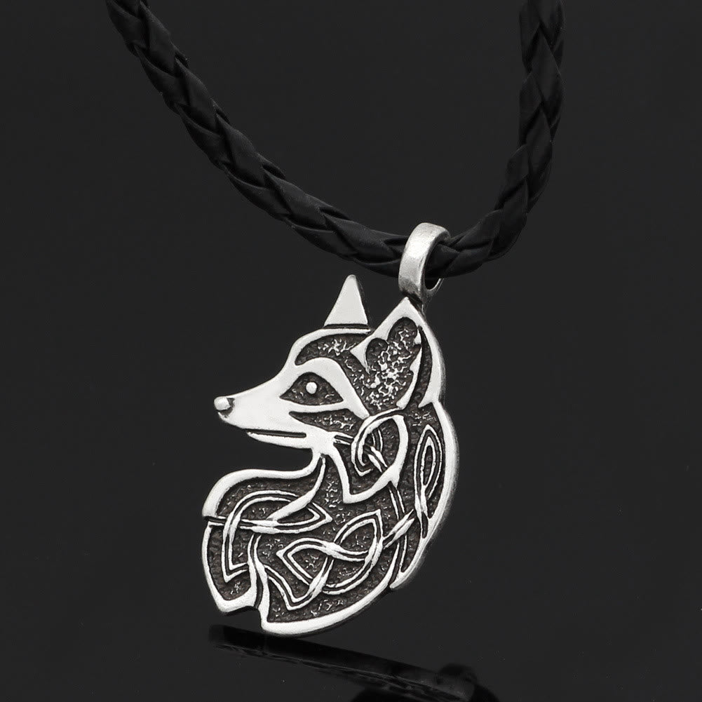 WorldNorse Celtic Wolf Head Statement Halskette