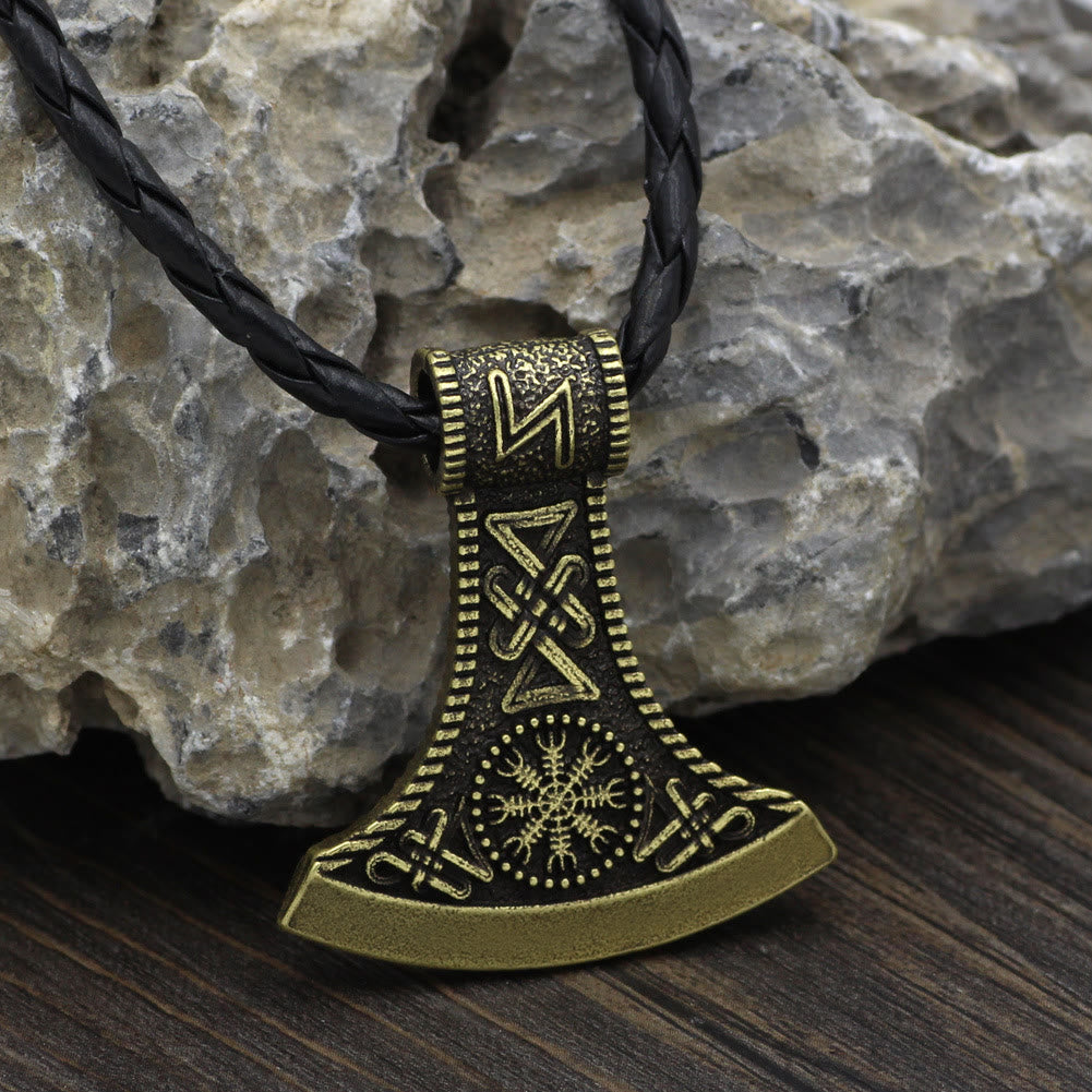 WorldNorse Handgeschmiedete Piraten- Wikinger Axt Rune Halskette