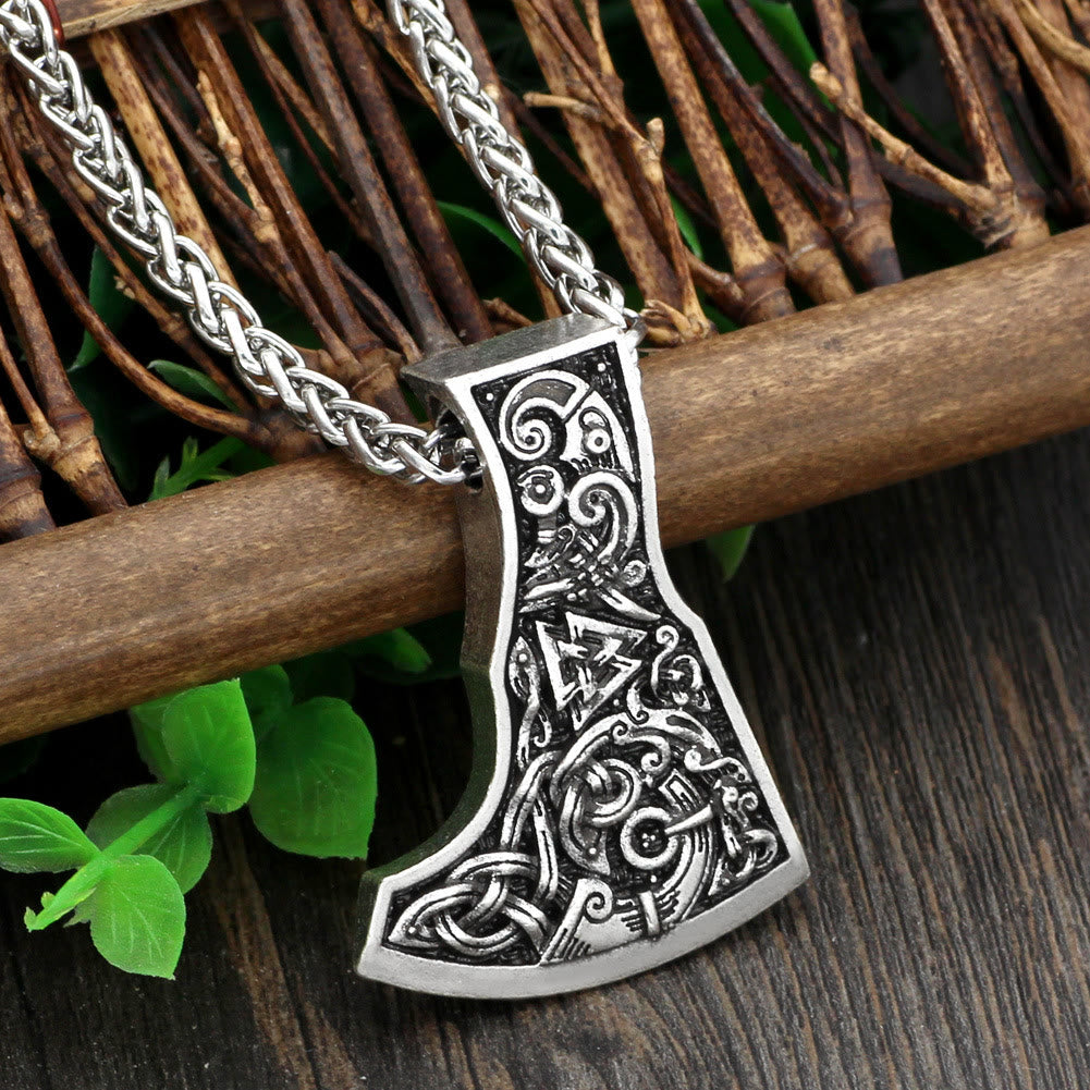 WorldNorse Odins Valknut Wikinger Axt Halskette