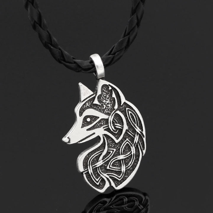 WorldNorse Celtic Wolf Head Statement Halskette
