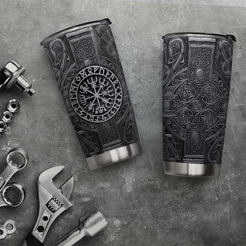WorldNorse Vegvisir Keltischer Knoten Trinkgeschirr Becher