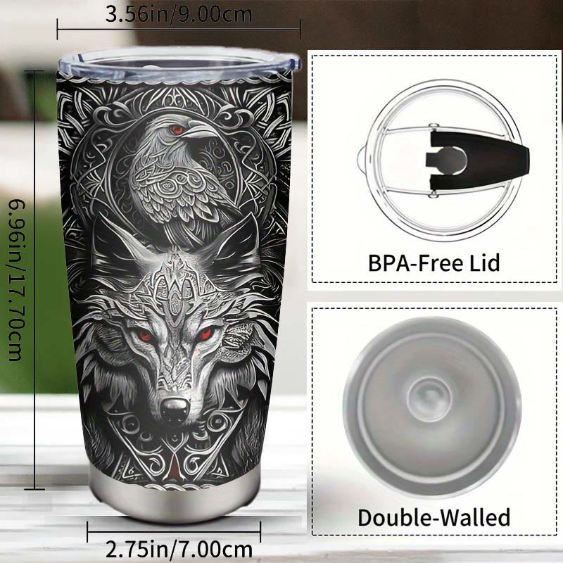 WorldNorse Wolf Raven Keltischer Knoten Becher
