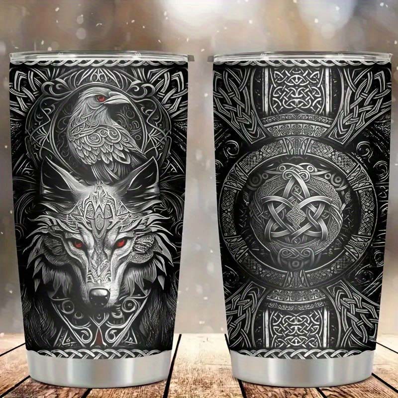 WorldNorse Wolf Raven Keltischer Knoten Becher