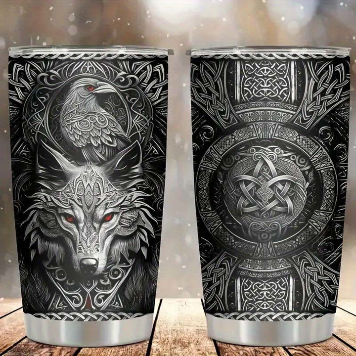 WorldNorse Wolf Raven Keltischer Knoten Becher