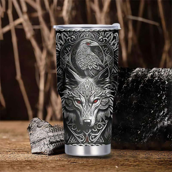 WorldNorse Wolf Raven Keltischer Knoten Becher