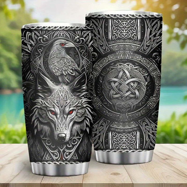 WorldNorse Wolf Raven Keltischer Knoten Becher