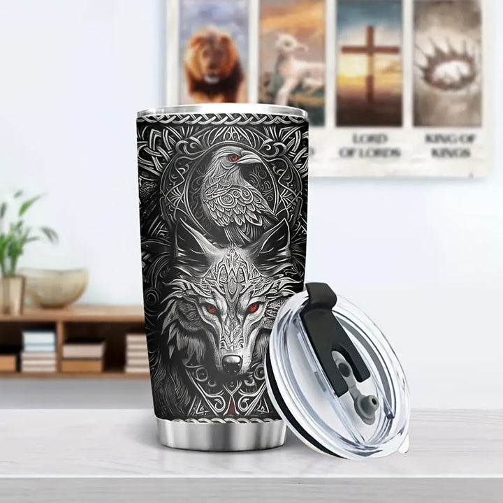 WorldNorse Wolf Raven Keltischer Knoten Becher