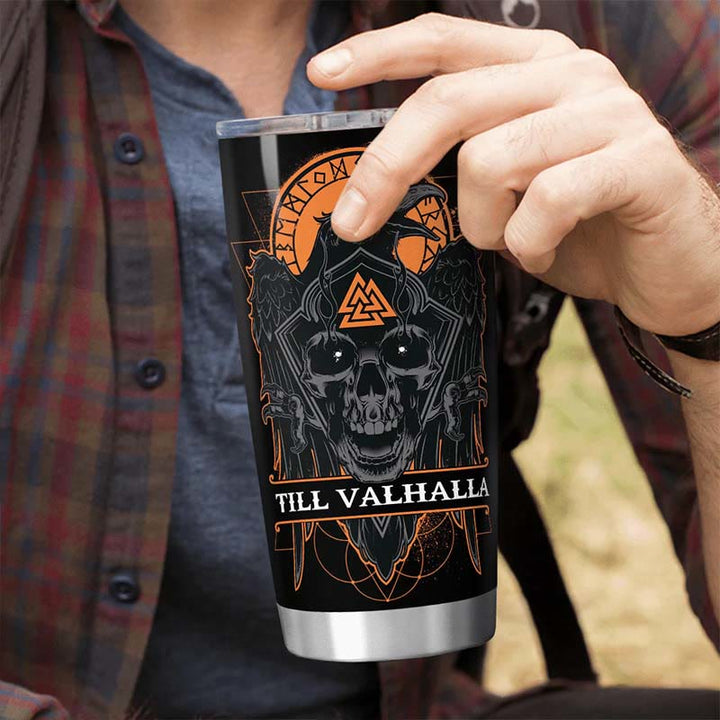 WorldNorse Till Valhalla Raven Viking Vegvisir Becher