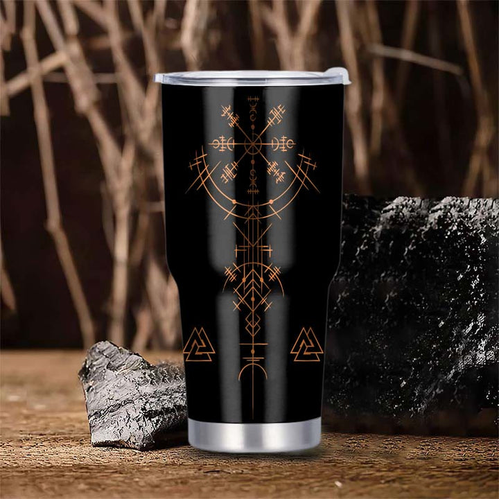 WorldNorse Till Valhalla Raven Viking Vegvisir Becher