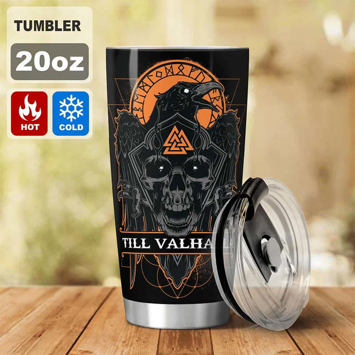 WorldNorse Till Valhalla Raven Viking Vegvisir Becher