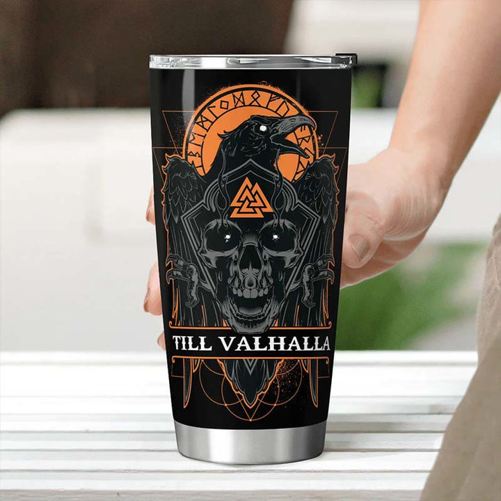 WorldNorse Till Valhalla Raven Viking Vegvisir Becher